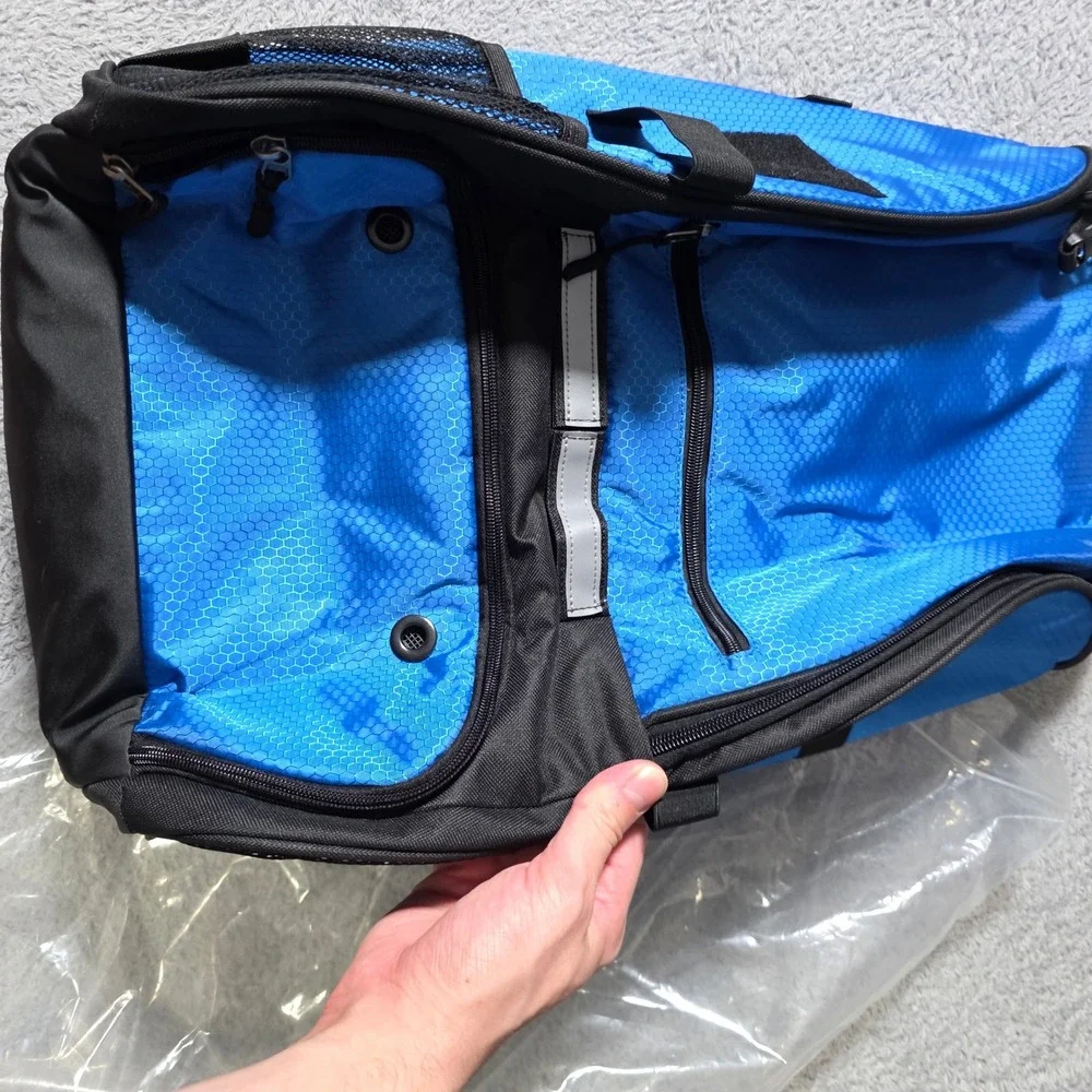 Sports Backpack Blue Honeycomb Ventilated Athletic Gear Bag